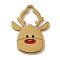 Christmas Theme 304 Stainless Steel Pendants, with Enamel, Real 14K Gold Plated, Deer, 16x12x1mm, Hole: 6.5X5mm