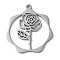 Non-Tarnish 304 Stainless Steel Pendants, Flower, Stainless Steel Color, 23.5x21.5x1mm, Hole: 1.5mm