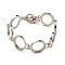 Rack Plating Brass Flat Round Link Bracelet Making with Tray, Platinum, 7-7/8 inch(20cm), Tray: 16mm