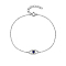 Anti-Tarnish S925 Sterling Silver Evil Eye Link Bracelet, Full Rhinestones Eyes Series for Women, Platinum