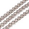 304 Stainless Steel Glass Link Chains, Unwelded, with Spool, Pink, 10x8x8mm