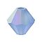 Preciosa® Crystal Beads, Czech Crystal, Bicone(451 69 302 Rondelle), 30050 20019 Sapphire AB Matt, 6mm, Hole: 1mm