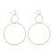 PVD Vacuum Plating 304 Stainless Steel Dangle Earrings, with Plastic Ear Nuts, Textured, Ring, Golden, 75mm, Pin: 0.6mm