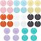 48Pcs 8 Colors Spray Painted Alloy Charms, Cadmium Free & Lead Free, Flat Round with Phrase I Love You, Mixed Color, 13x13x1.5mm, Hole: 1.6mm, 6pcs/color