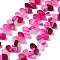 Natural Agate Beads Strands, Dyed & Heated, Top Drilled, Teardrop, Deep Pink, 8x5x3mm, Hole: 0.8~1mm, about 52~55pcs/strand, 7.48~7.87 inch(19~20cm)