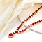 Brass Full Red Cubic Zirconia Heart Pendant Necklaces for Women, Golden, 14.88 inch(37.8cm)