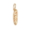 Brass Pendants, Bread Charms, with Jump Ring, Golden, 15x4x3.5mm, Hole: 4.5mm