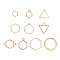 10Pcs Alloy Open Back Bezel Pendants and Links, Filling Accessories, for Epoxy Resin, Resin Jewelry Making, Mixed Shapes, Light Gold, 10~22x10~22mm
