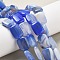 Natural Banded Agate Beads Strands, Dyed & Heated, Rectangle, Cornflower Blue, 18x13x5mm, Hole: 1mm, about 10~11pcs/strand, 7.28''~7.87''(18.5~20cm)