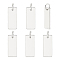 6Pcs 925 Sterling Silver Blank Stamping Tag Rectangle Charms with Jump Rings, Silver, 12x5x0.5mm, Hole: 2.5mm