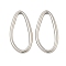 Non-Tarnish 304 Stainless Steel Linking Rings, Irregular Teardrop, Stainless Steel Color, 29x14.5x2.5mm, Inner Diameter: 24.5x10mm