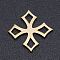 201 Stainless Steel Filigree Joiners Links, Cross, Golden, 13x12.5x1mm