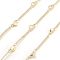 Brass Heart Link Chains, Unwelded, with Spool, Real 18K Gold Plated, 4.5x9x2mm