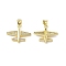 Rack Plating Brass Micro Pave Cubic Zirconia Pendants, Cadmium Free & Lead Free, Long-Lasting Plated, Airplane Charm, Real 18K Gold Plated, 17.5x20x3mm, Hole: 4x3.5mm