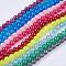 Natural White Jade Bead Strands, Dyed, Round, Mixed Color, 8mm, Hole: 1mm, about 48pcs/strand, 14.9 inch