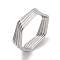 Non-Tarnish 304 Stainless Steel Finger Rings for Women, Hexagon, Stainless Steel Color, 5mm, Inner Diameter: 19x17.5mm