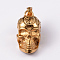 304 Stainless Steel Pendants, Skull, Golden, 47x31x24.5mm, Hole: 10x6mm