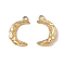 Ion Plating(IP) 304 Stainless Steel Pendants, Moon Charms, Real 18K Gold Plated, 24x14x2mm, Hole: 2.5mm