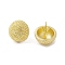 Brass Stud Earrings, Half Round, Real 18K Gold Plated, 17mm