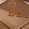 Elegant Stainless Steel Square Hoop Earrings, Real 18K Gold Plated, 11.38x11.3mm