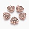 Alloy Heart Pendants, Nickel Free, Red Copper, 18x18x5mm, Hole: 3mm