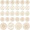 CHGCRAFT 96Pcs 4 Style Filigree Flat Round Connectors Flower Filigree Wrap Charms Brass Etched Metal Embellishments Long-Lasting Plated for Jewelry Making, Diameter 13-13.5mm, Light Gold