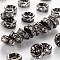 Brass Rhinestone Spacer Beads, Grade AAA, Straight Flange, Gunmetal, Rondelle, Crystal, 8x3.8mm, Hole: 1.5mm