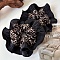 Retro Leopard Print Cloth Elastic Hair Accessories, for Girls or Women, Scrunchie/Scrunchy Hair Ties, Black, 150mm