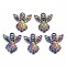 Alloy Pendants, Cadmium Free & Lead Free, Angel, Rainbow Color, 26x23x3mm