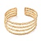 304 Stainless Steel Multi Line Cuff Bangles, Golden, Inner Diameter: 2-1/8 inch(5.5cm)