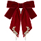 Polyester Ribbon Bowknot Brooch, Rhinestone Neck Tie Lapel Pin for Women, Dark Red, 136x126x20mm