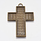 Tibetan Style Pendant Cabochon Enamel Settings, Lead Free & Nickel Free, Cross, Antique Bronze, 80x53x4mm, Hole: 6mm, Tray: 68x49mm