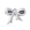 CCB Plastic Pendants, Bowknot, Platinum, 40x49x11mm, Hole: 3.5mm