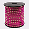 Golden Aluminum Studded Faux Suede Cord, Faux Suede Lace, Cerise, 5x2mm, about 20yards/roll