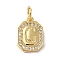 Real 18K Gold Plated Brass Micro Pave Clear Cubic Zirconia Pendants, with Jump Ring, Long-Lasting Plated, Lead Free & Cadmium Free, Letter Charms, Letter G, 12x8.5x2mm, Hole: 3mm