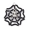 Seed Beads Beaded Charms, Spider Web Pendants, with Alloy Spider, Black, 39x34.5x3mm, Hole: 4x3mm