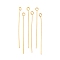 Ion Plating(IP) 304 Stainless Steel Eye Pins, Real 18K Gold Plated, 24 Gauge, 23x0.5mm, Hole: 1.9mm