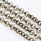 Iron Rolo Chains, Round, Belcher Chain, with Spool, Unwelded, Lead Free & Nickel Free, Antique Bronze, 3x1mm