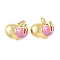Brass Enamel Charms, Hippo Charm, with Jump Ring, Lead Free & Cadmium Free, Long-Lasting Plated, Rack Plating, Real 18K Gold Plated, Pearl Pink, 12x15x7mm, Hole: 3.4mm
