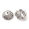 Brass Micro Pave Cubic Zirconia Bead Caps, Cadmium Free & Nickel Free & Lead Free, Multi-Petal, Platinum, 11x4mm, Hole: 1.4mm