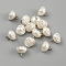 Plastic Imitation Pearl Shank Buttons, with Iron Findings, Rose, Old Lace, 11x10.5mm, Hole: 2mm