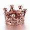 Alloy Beads, Crown, Large Hole Beads, Antique Rose Gold, 10.5x7mm, Hole: 6mm