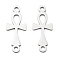 304 Stainless Steel Religion Ankh Cross Links Connector Charms, Stainless Steel Color, 25x10x1mm, Hole: 1.8mm