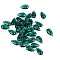 5Pcs Transparent Glass Beads, Top Drilled, Teardrop, Teal, 14x8mm, Hole: 1mm, about 5pcs/bag, 1bag/set