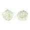 Transparent ABS Plastic Cabochons, AB Color Plated, Rose, Aquamarine, 18x17x6.5mm