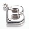 Non-Tarnish 201 Stainless Steel Charms, Letter B, Stainless Steel Color, 15x13x3mm, Hole: 1.2mm