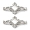 Brass Micro Pave Clear Cubic Zirconia Fold Over Clasps, with Shell, Cadmium Free & Lead Free, Rhombus, Platinum, Rhombus: 20x20x8mm, Clasp: 12x7x5.5mm, Inner Diameter: 4mm