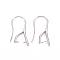 Brass Earring Hooks, Cadmium Free & Nickel Free & Lead Free, Long-Lasting Plated, Real Platinum Plated, 20~21x2mm, Pin: 1mm
