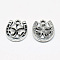 Tibetan Style Alloy Pendants, Horseshoes with Clover, Cadmium Free & Lead Free, Antique Silver, 17.5x15x2.5mm, Hole: 2mm