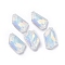 Mocha Effect Polygon Shape Sew on Rhinestone, K5 Glass Rhinestone, 2-Hole Link, Plated Flat Back, Sewing Craft Decoration, WhiteSmoke, 23x14.5x6mm, Hole: 1.2mm